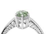 White gold Fancy Green Marquise Cut Cut Diamond Milgrain Pave Band Four-Prong Setting Ring_7