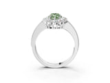 White gold Fancy Green Marquise Cut Cut Halo Diamond Pavé Engagement Ring with Milgrain Detailing_27