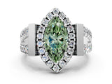 White gold Fancy Green Marquise Cut Cut Halo Split Shank Prong Set Ring_24