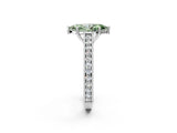 White gold Fancy Green Marquise Cut Cut Pave Band Milgrain Solitaire Ring_2