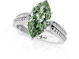 White gold Fancy Green Marquise Cut Cut Pave Split Shank Engagement Ring with Four-Prong Setting_25