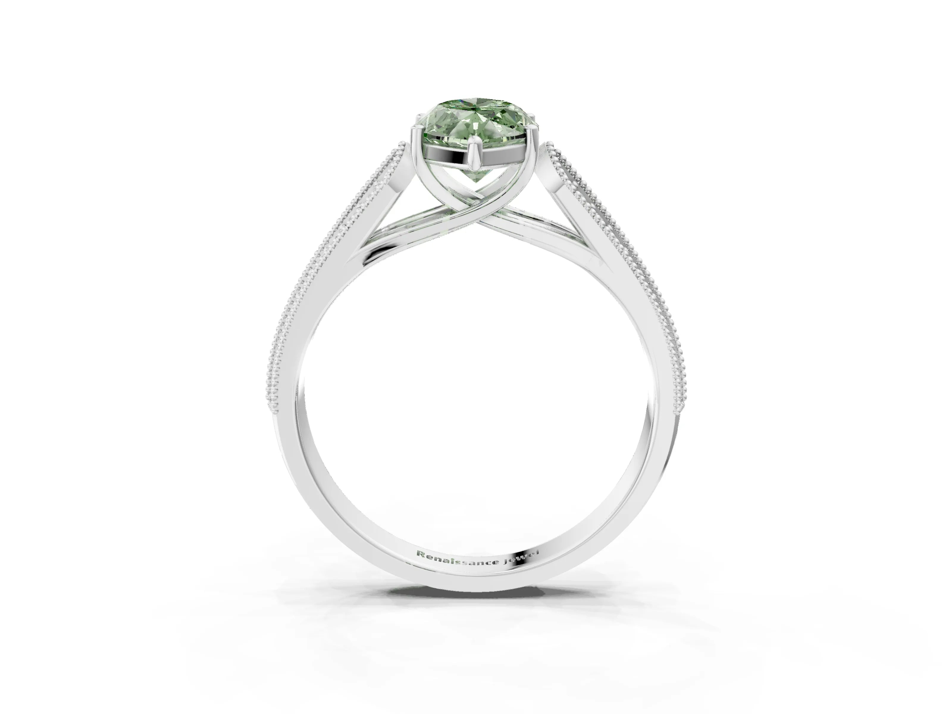 White gold Fancy Green Marquise Cut Cut Pave Split Shank Engagement Ring with Four-Prong Setting_27
