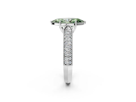 White gold Fancy Green Marquise Cut Cut Pave Split Shank Engagement Ring with Four-Prong Setting_32