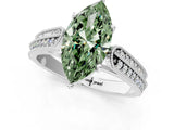 White gold Fancy Green Marquise Cut Cut Pave Split Shank Engagement Ring with Four-Prong Setting_43