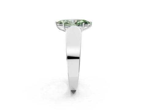 White gold Fancy Green Marquise Cut Diamond Channel Set Solitaire Ring with Four-Prong Setting_27