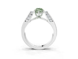 White gold Fancy Green Marquise Cut Diamond Channel Set Solitaire Ring with Four-Prong Setting_28