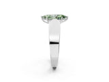 White gold Fancy Green Marquise Cut Diamond Channel Set Solitaire Ring with Four-Prong Setting_51