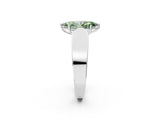 White gold Fancy Green Marquise Cut Diamond Channel Set Solitaire Ring with Four-Prong Setting_88