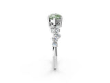 White gold Fancy Green Marquise Cut Diamond Cluster Pavé Band with Four-Prong Setting_5