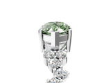 White gold Fancy Green Marquise Cut Diamond Cluster Pavé Band with Four-Prong Setting_8