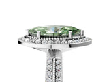 White gold Fancy Green Marquise Cut Diamond Double Halo Ring with Split Shank and Four-Prong Setting_5
