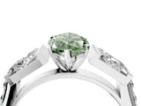 White gold Fancy Green Marquise Cut Diamond Engagement Ring with Baguette Side Stones and Channel Set Band_36