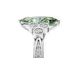 White gold Fancy Green Marquise  Cut Diamond Engagement Ring with Bezel Set Round Side Stones and Prong Setting_53