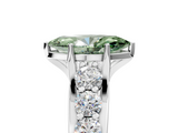 White gold Fancy Green Marquise  Cut Diamond Engagement Ring with Pavé Band and Four-Prong Setting_8
