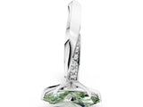White gold Fancy Green Marquise Cut Diamond Engagement Ring with Side Stone Accents and Four-Prong Setting_132