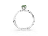 White gold Fancy Green Marquise Cut Diamond Engagement Ring with Side Stone Accents and Four-Prong Setting_135