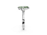 White gold Fancy Green Marquise Cut Diamond Engagement Ring with Side Stone Accents and Four-Prong Setting_14