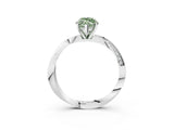 White gold Fancy Green Marquise Cut Diamond Engagement Ring with Side Stone Accents and Four-Prong Setting_27