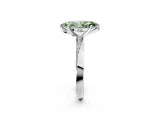 White gold Fancy Green Marquise Cut Diamond Engagement Ring with Side Stone Accents and Four-Prong Setting_50