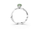 White gold Fancy Green Marquise Cut Diamond Engagement Ring with Side Stone Accents and Four-Prong Setting_51