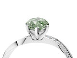 White gold Fancy Green Marquise Cut Diamond Engagement Ring with Side Stone Accents and Four-Prong Setting_52