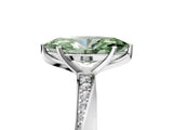 White gold Fancy Green Marquise Cut Diamond Engagement Ring with Side Stone Accents and Four-Prong Setting_53