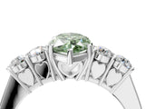 White gold Fancy Green Marquise  Cut Diamond Five-Stone Prong Set White Gold Ring_36