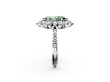 White gold Fancy Green Marquise  Cut Diamond Floral Halo Pave Band with Prong Setting_39