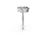White gold Fancy Green Marquise Cut Diamond Halo Engagement Ring with Pavé Band and Prong Setting_41