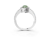 White gold Fancy Green Marquise Cut Diamond Halo Engagement Ring with Pavé Band and Prong Setting_42