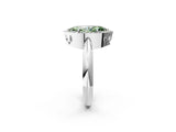 White gold Fancy Green Marquise  Cut Diamond Halo Engagement Ring with Split Shank and Four-Prong Setting_109