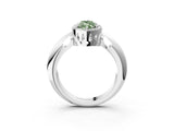White gold Fancy Green Marquise  Cut Diamond Halo Engagement Ring with Split Shank and Four-Prong Setting_111