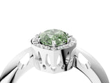 White gold Fancy Green Marquise  Cut Diamond Halo Engagement Ring with Split Shank and Four-Prong Setting_112