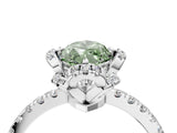 White gold Fancy Green Marquise Cut Diamond Halo Pave Band with Four-Prong Setting_7