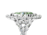 White gold Fancy Green Marquise Cut Diamond Halo Ring with Pavé Band and Four-Prong Setting_55