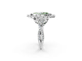 White gold Fancy Green Marquise Cut Diamond Halo Ring with Pavé Band and Four-Prong Setting_55
