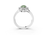 White gold Fancy Green Marquise  Cut Diamond Halo Ring with Round Brilliant Halo and Solitaire Band_140