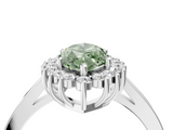 White gold Fancy Green Marquise  Cut Diamond Halo Ring with Round Brilliant Halo and Solitaire Band_141