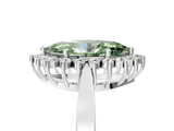 White gold Fancy Green Marquise  Cut Diamond Halo Ring with Round Brilliant Halo and Solitaire Band_142