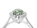 White gold Fancy Green Marquise  Cut Diamond Halo Ring with Solitaire Band and Prong Setting_57