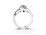 White gold Fancy Green Marquise Cut Diamond Halo Ring with Split Shank Pavé Band and Four-Prong Setting_38