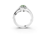White gold Fancy Green Marquise Cut Diamond Halo Ring with Split Shank Pavé Band and Four-Prong Setting_50