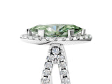 White gold Fancy Green Marquise Cut Diamond Halo Ring with Split Shank Pavé Band and Prong Setting_83