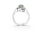 White gold Fancy Green Marquise Cut Diamond Halo Ring with Split Shank and Four-Prong Setting_73