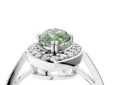 White gold Fancy Green Marquise Cut Diamond Halo Ring with Split Shank and Four-Prong Setting_74