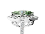 White gold Fancy Green Marquise Cut Diamond Halo Ring with Split Shank and Four-Prong Setting_75
