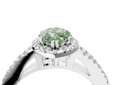White gold Fancy Green Marquise Cut Diamond Halo Split Shank Engagement Ring_55