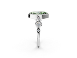 White gold Fancy Green Marquise  Cut Diamond Milgrain Marquise Band with Prong Setting_5