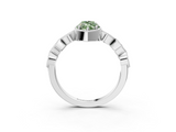 White gold Fancy Green Marquise  Cut Diamond Milgrain Marquise Band with Prong Setting_6