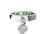 White gold Fancy Green Marquise  Cut Diamond Milgrain Marquise Band with Prong Setting_8